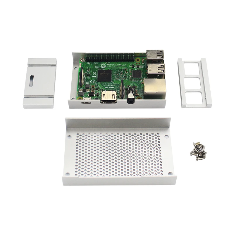 Raspberry Pi 3B+ 3B Aluminum Case Active Passive Cooling Metal Armored Shell Case for RPI 3B 3B+