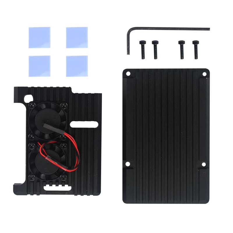 Raspberry Pi 3B+ 3B Aluminum Case Active Passive Cooling Metal Armored Shell Case for RPI 3B 3B+