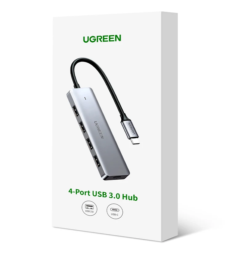 UGREEN USB C HUB 4 Ports Type C to USB 3.0 Hub Splitter Adapter for Laptop MacBook Mac Mini iPad Pro Samsung S25 iPhone 17