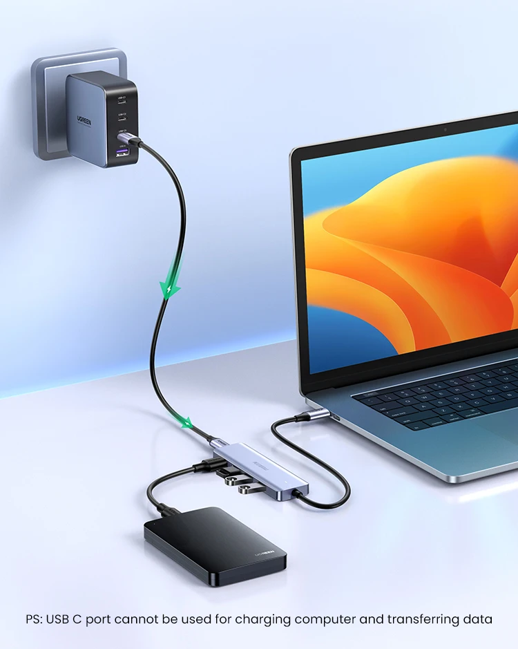 UGREEN USB C HUB 4 Ports Type C to USB 3.0 Hub Splitter Adapter for Laptop MacBook Mac Mini iPad Pro Samsung S25 iPhone 17
