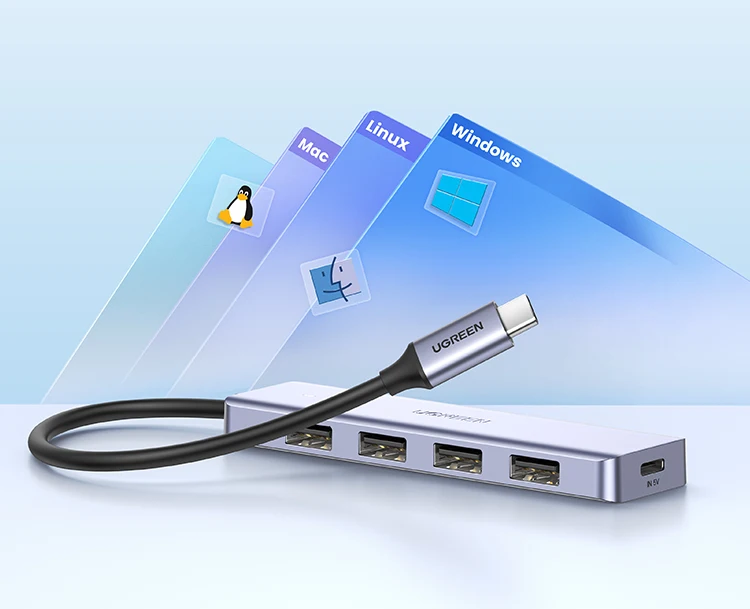 UGREEN USB C HUB 4 Ports Type C to USB 3.0 Hub Splitter Adapter for Laptop MacBook Mac Mini iPad Pro Samsung S25 iPhone 17