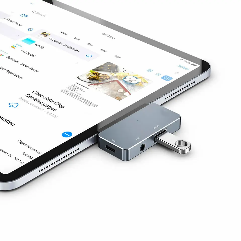 OUTMIX USB C Hub to 4K HDMI-compatible Adapter with USB-C PD USB3.0 3.5mm Jack Port USB Type C Dock for iPad Pro Macbook Pro/Air