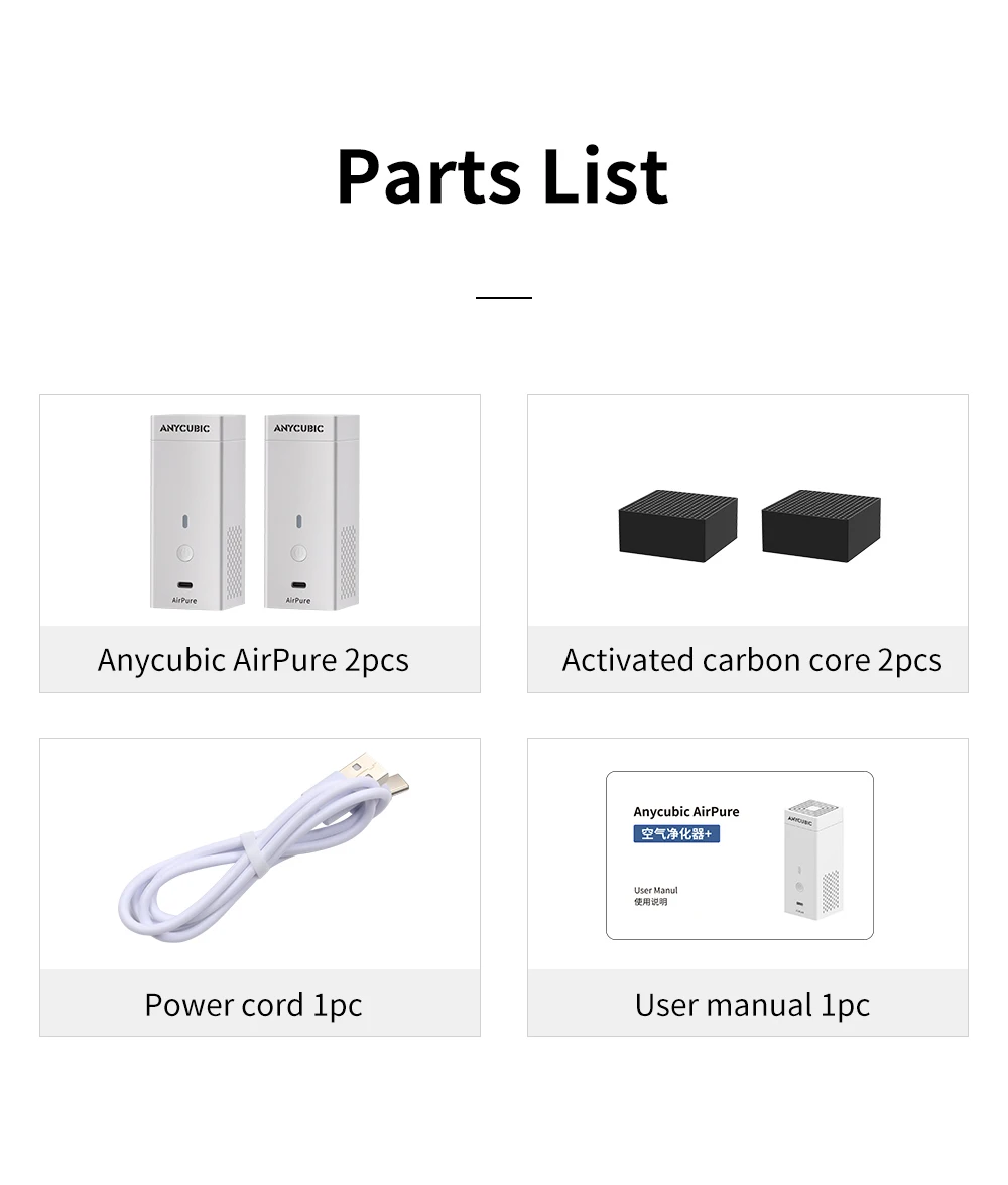 ANYCUBIC AirPure 3D Printer Parts Efficient Air Purification Low Noise High Speed Powerful Fan for Resin 3D Printer Photon M3