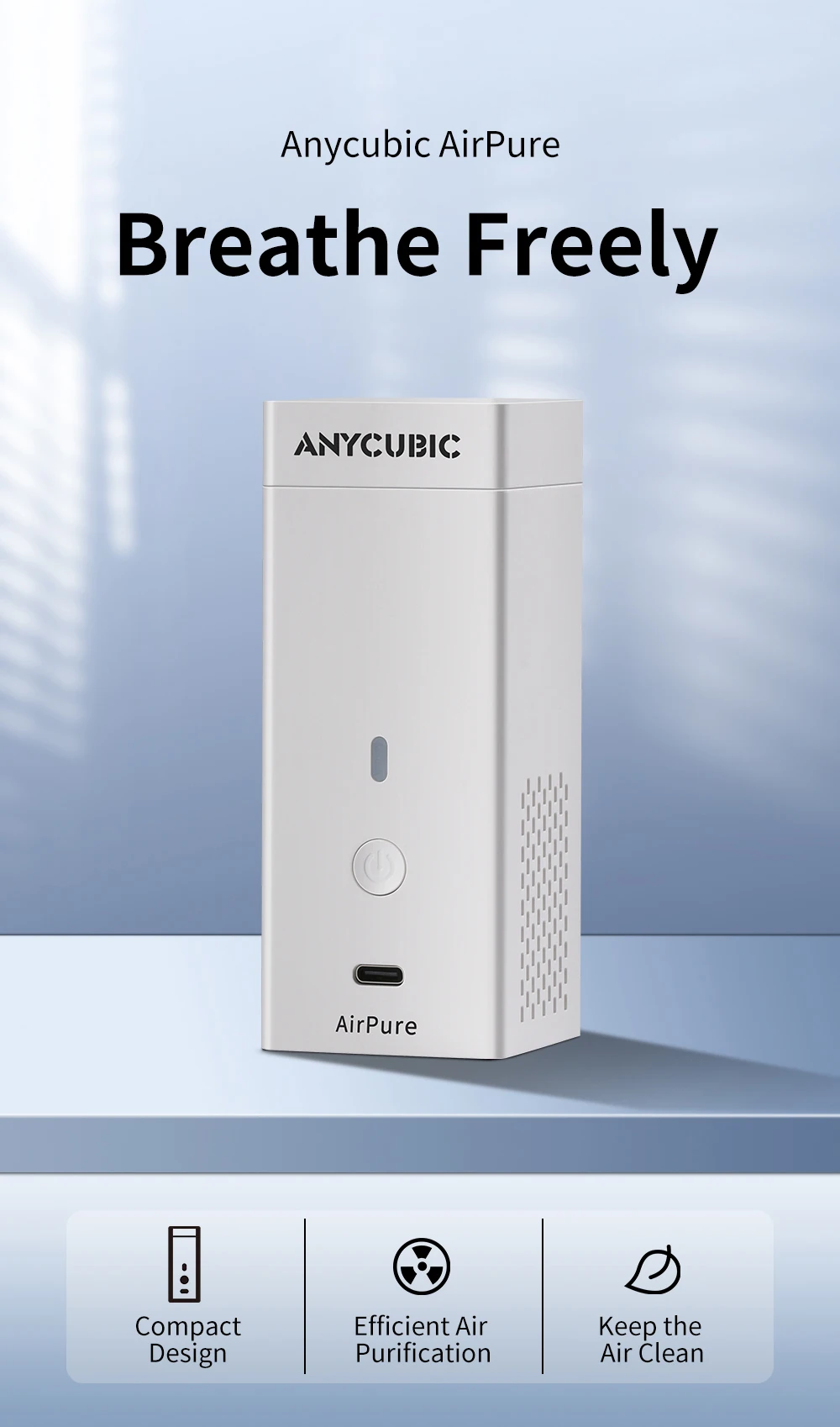 ANYCUBIC AirPure 3D Printer Parts Efficient Air Purification Low Noise High Speed Powerful Fan for Resin 3D Printer Photon M3