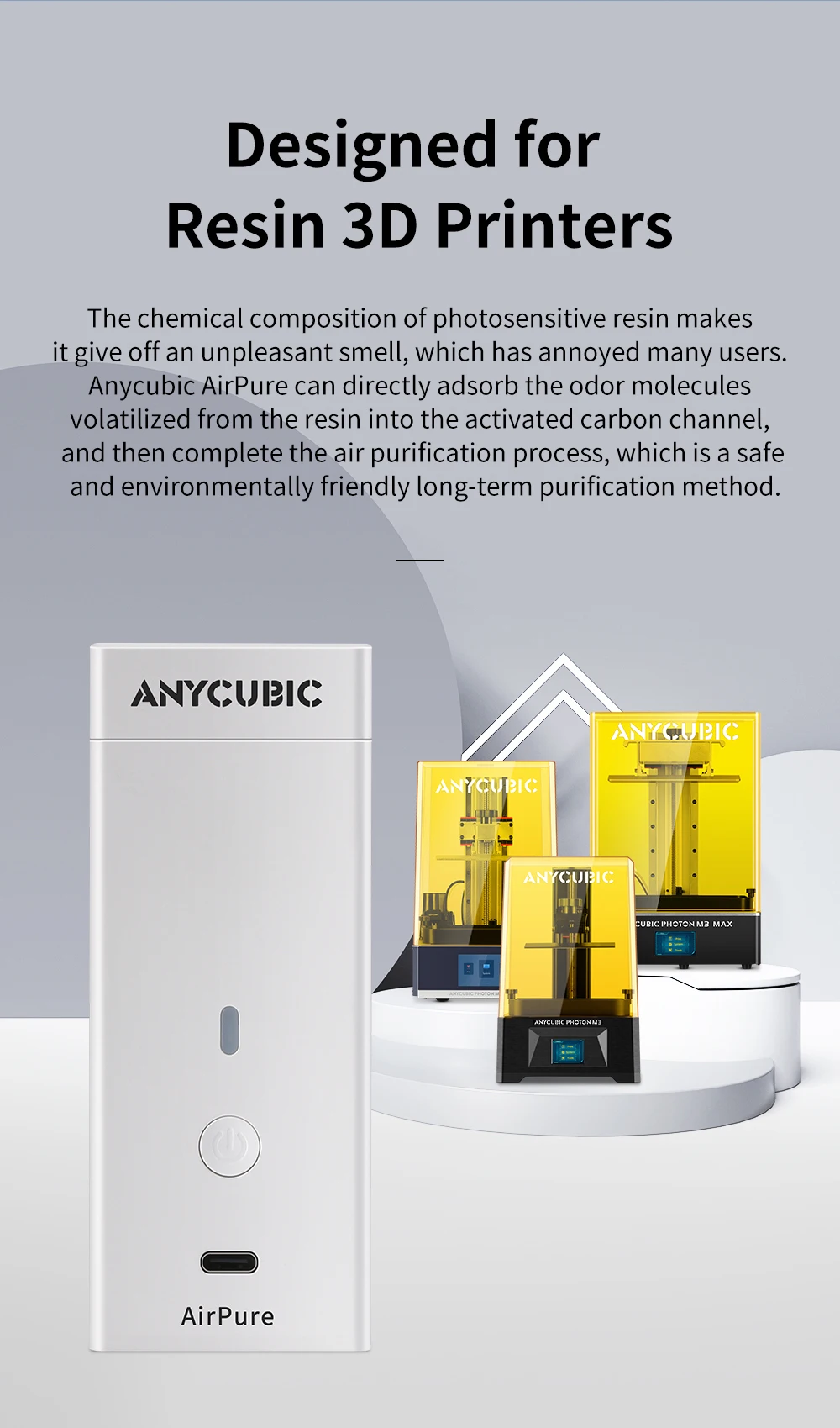 ANYCUBIC AirPure 3D Printer Parts Efficient Air Purification Low Noise High Speed Powerful Fan for Resin 3D Printer Photon M3