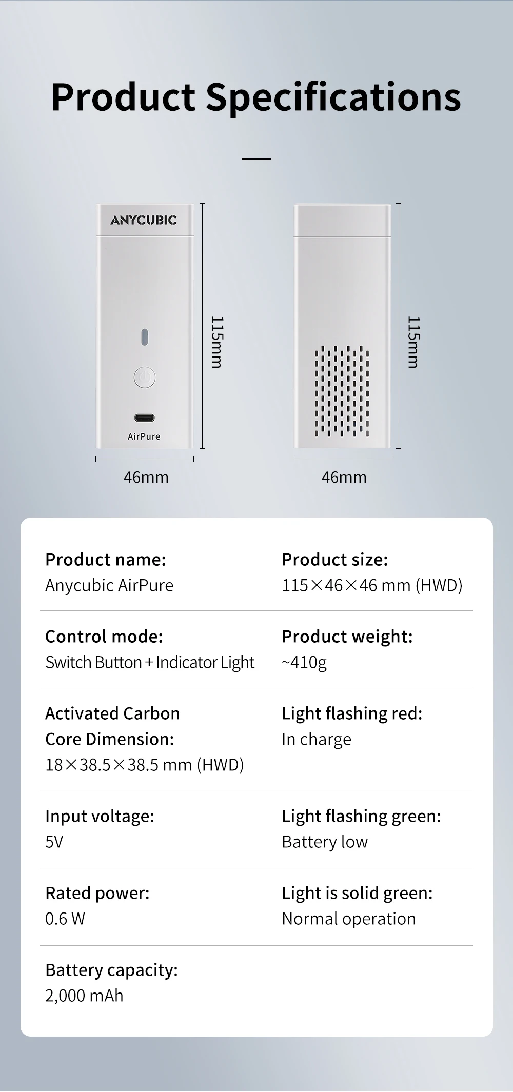 ANYCUBIC AirPure 3D Printer Parts Efficient Air Purification Low Noise High Speed Powerful Fan for Resin 3D Printer Photon M3