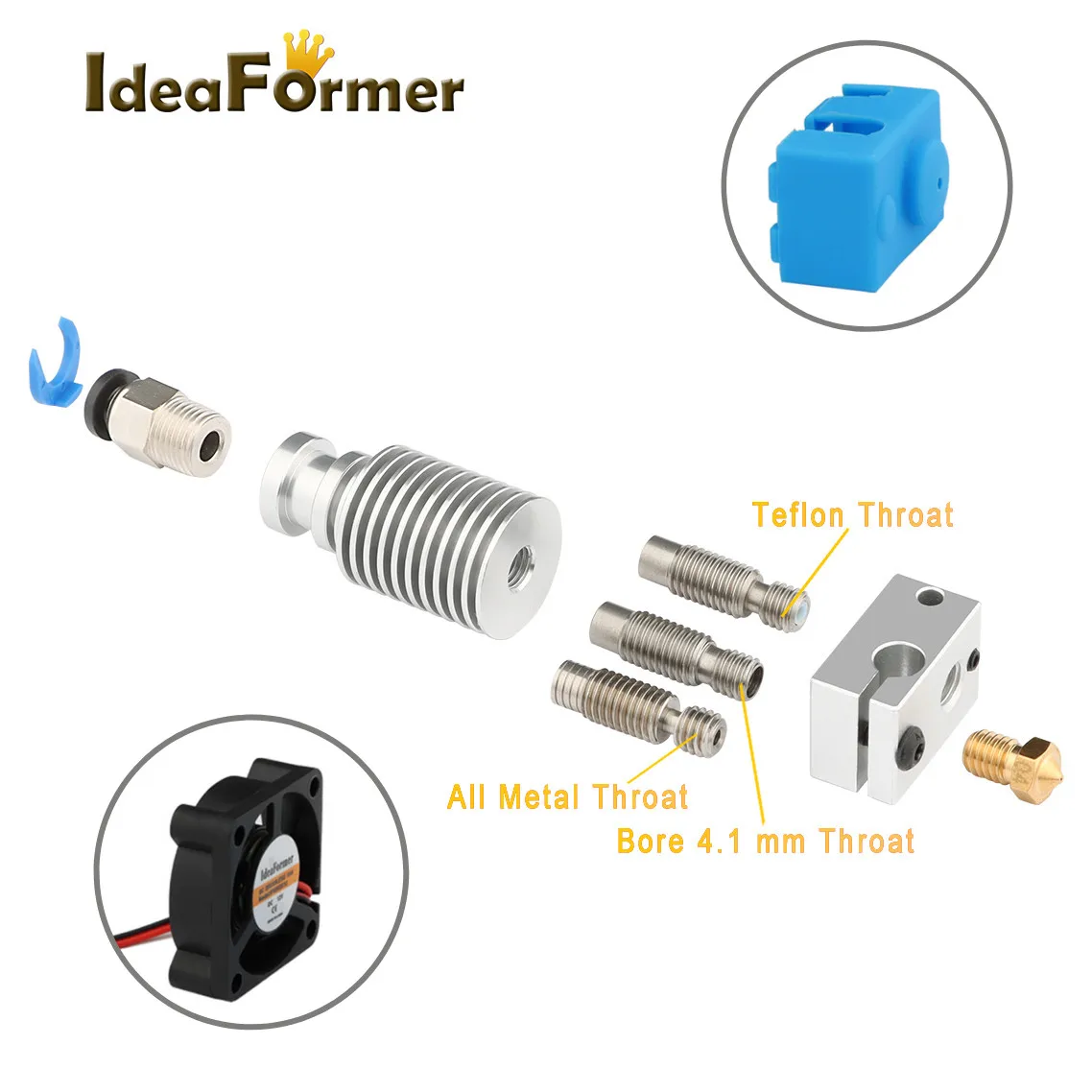 New Upgraded V6 Hotend Kit 1.75mm 12V/24V Bowden Extruder Print Head Remote Long-distance J-head For E3D PT100 3D Printer Parts