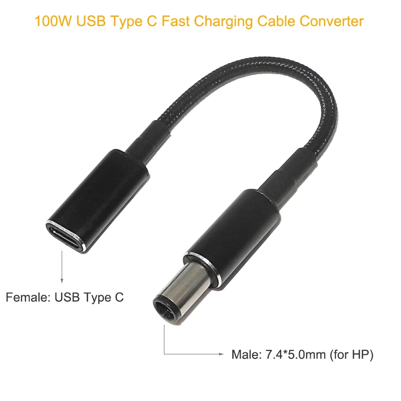 100W USB C PD to DC Universal Laptop Charger Converter Type C Fast Charging Adapter Cable Cord for Asus Lenovo Hp Dell Laptop