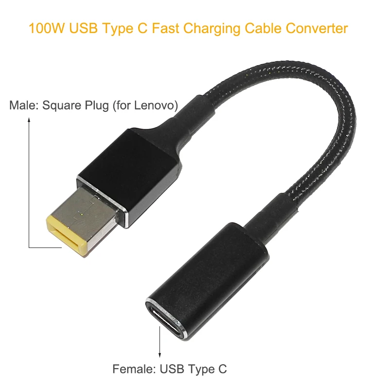 100W USB C PD to DC Universal Laptop Charger Converter Type C Fast Charging Adapter Cable Cord for Asus Lenovo Hp Dell Laptop