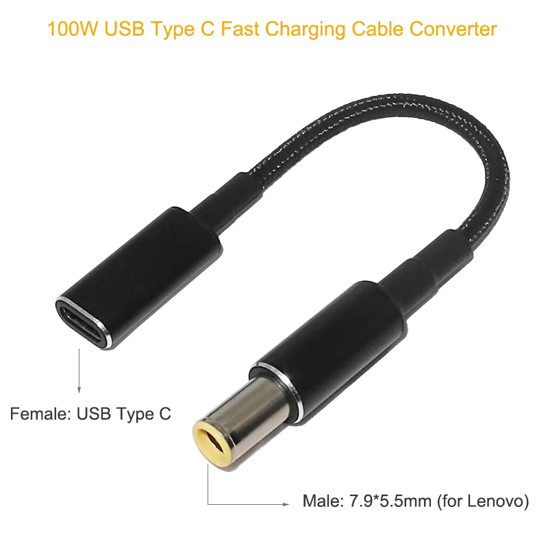 100W USB C PD to DC Universal Laptop Charger Converter Type C Fast Charging Adapter Cable Cord for Asus Lenovo Hp Dell Laptop