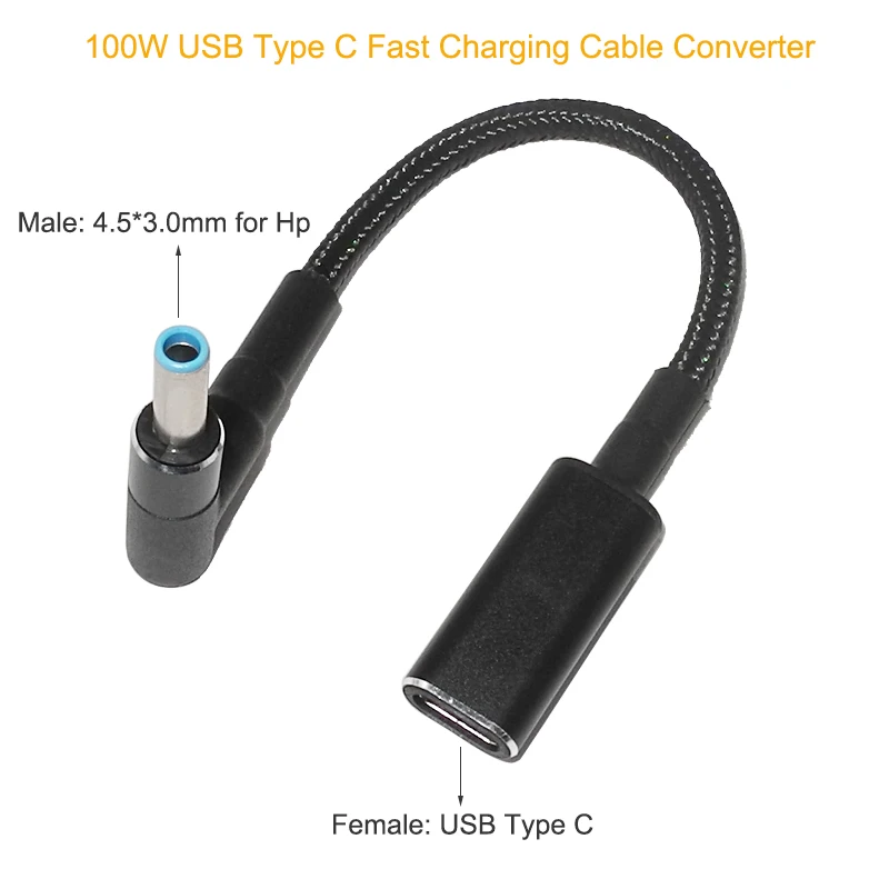 100W USB C PD to DC Universal Laptop Charger Converter Type C Fast Charging Adapter Cable Cord for Asus Lenovo Hp Dell Laptop