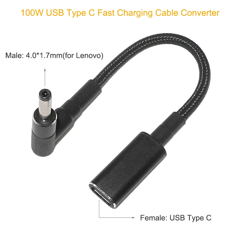 100W USB C PD to DC Universal Laptop Charger Converter Type C Fast Charging Adapter Cable Cord for Asus Lenovo Hp Dell Laptop