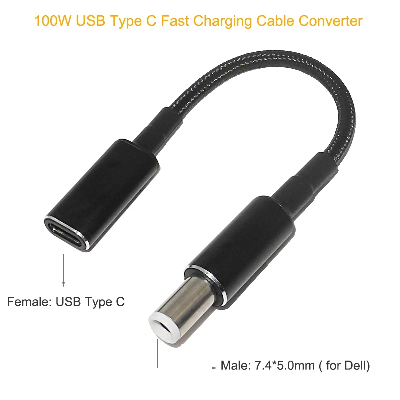 100W USB C PD to DC Universal Laptop Charger Converter Type C Fast Charging Adapter Cable Cord for Asus Lenovo Hp Dell Laptop