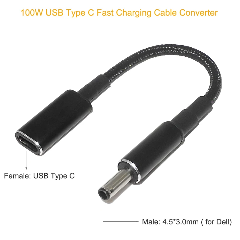 100W USB C PD to DC Universal Laptop Charger Converter Type C Fast Charging Adapter Cable Cord for Asus Lenovo Hp Dell Laptop