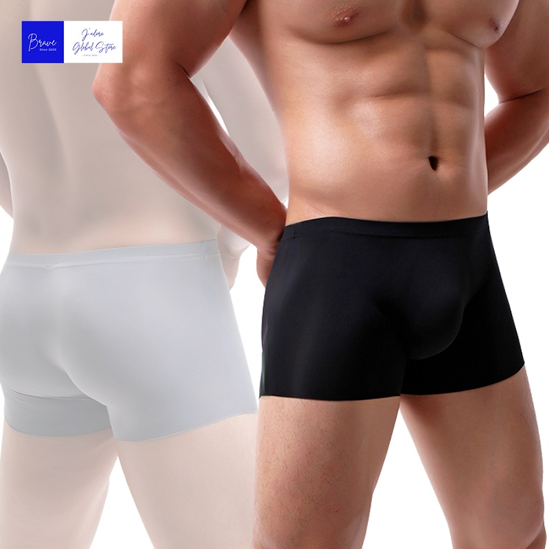 1pc Mens Boxers Shorts Ice Silk Men Panties Seamless Sexy Underwear Man Underpants Panties Male Antibacterial Breathable Briefs