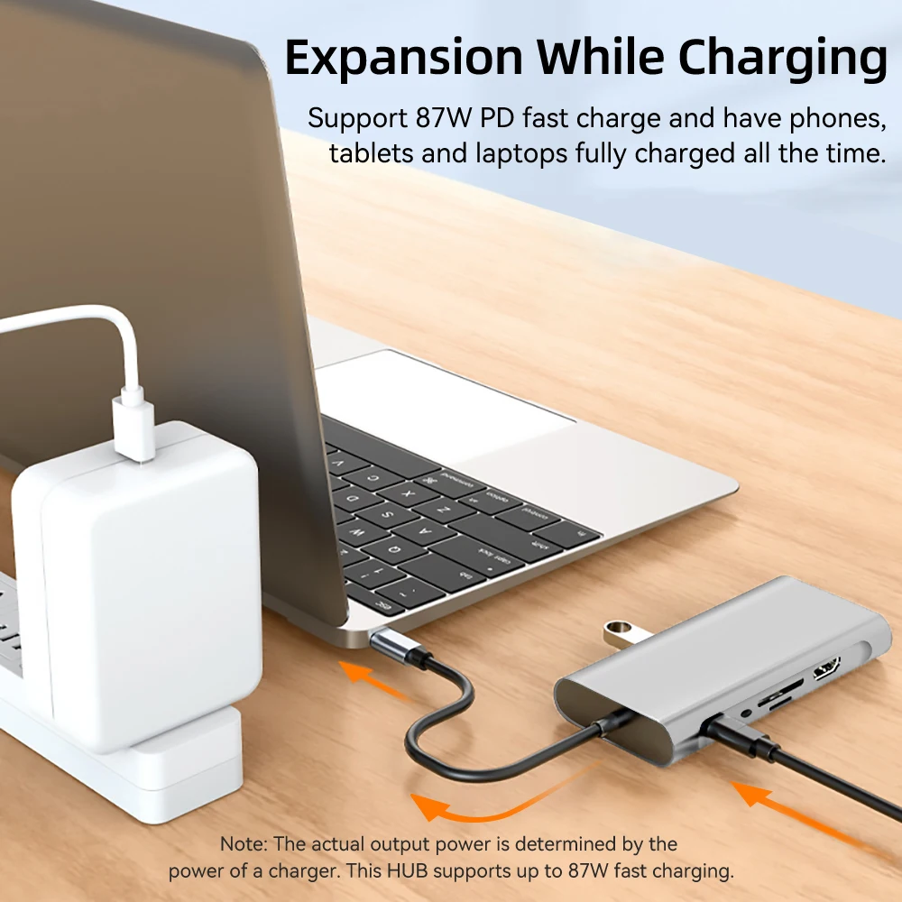 11-in-1 Type-C Docking Station USB 3.0 HUB USB C Splitter Type C to 4K HDMI VGA PD RJ45 100M Network Adapter for Laptop Macbook
