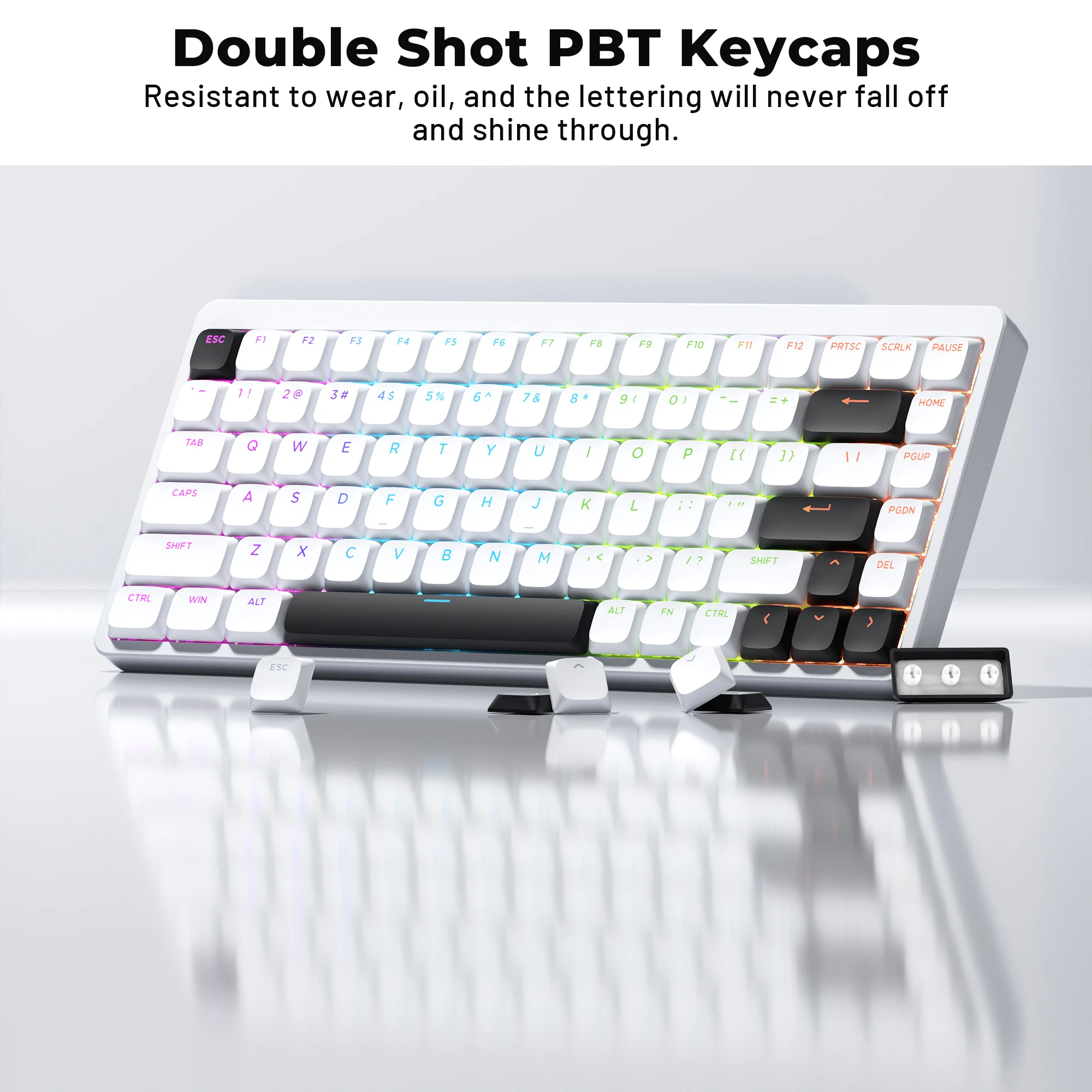 XVX 127Keys Low Profile Keycaps Double-Shot Shine Through Key Cap Set Game Mechanical Keyboard Skyline Key Caps