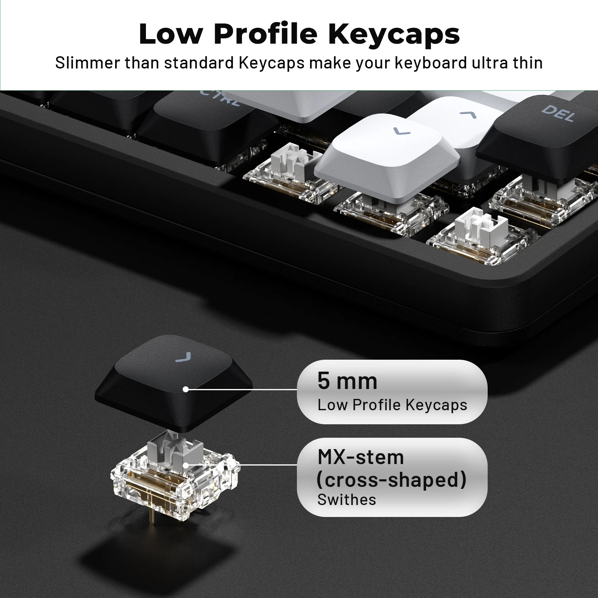 XVX 127Keys Low Profile Keycaps Double-Shot Shine Through Key Cap Set Game Mechanical Keyboard Skyline Key Caps
