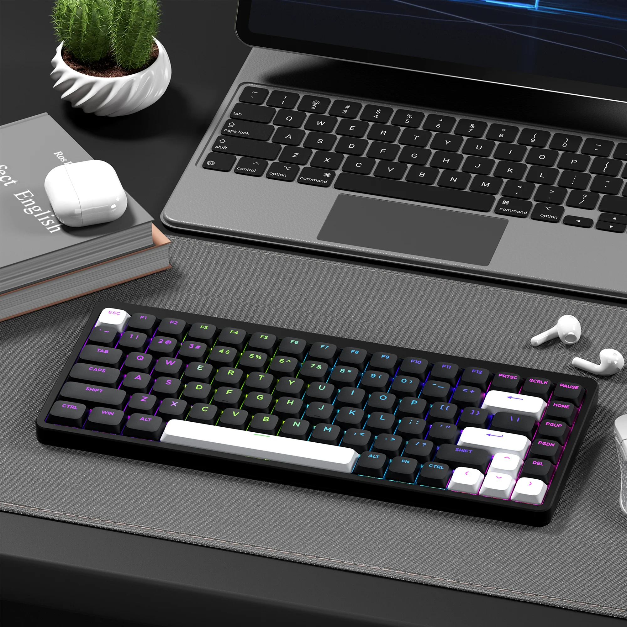 XVX 127Keys Low Profile Keycaps Double-Shot Shine Through Key Cap Set Game Mechanical Keyboard Skyline Key Caps