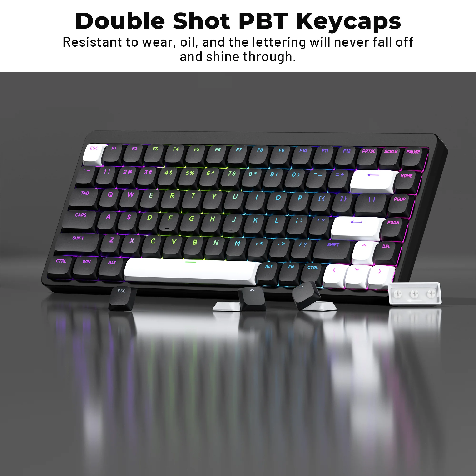 XVX 127Keys Low Profile Keycaps Double-Shot Shine Through Key Cap Set Game Mechanical Keyboard Skyline Key Caps