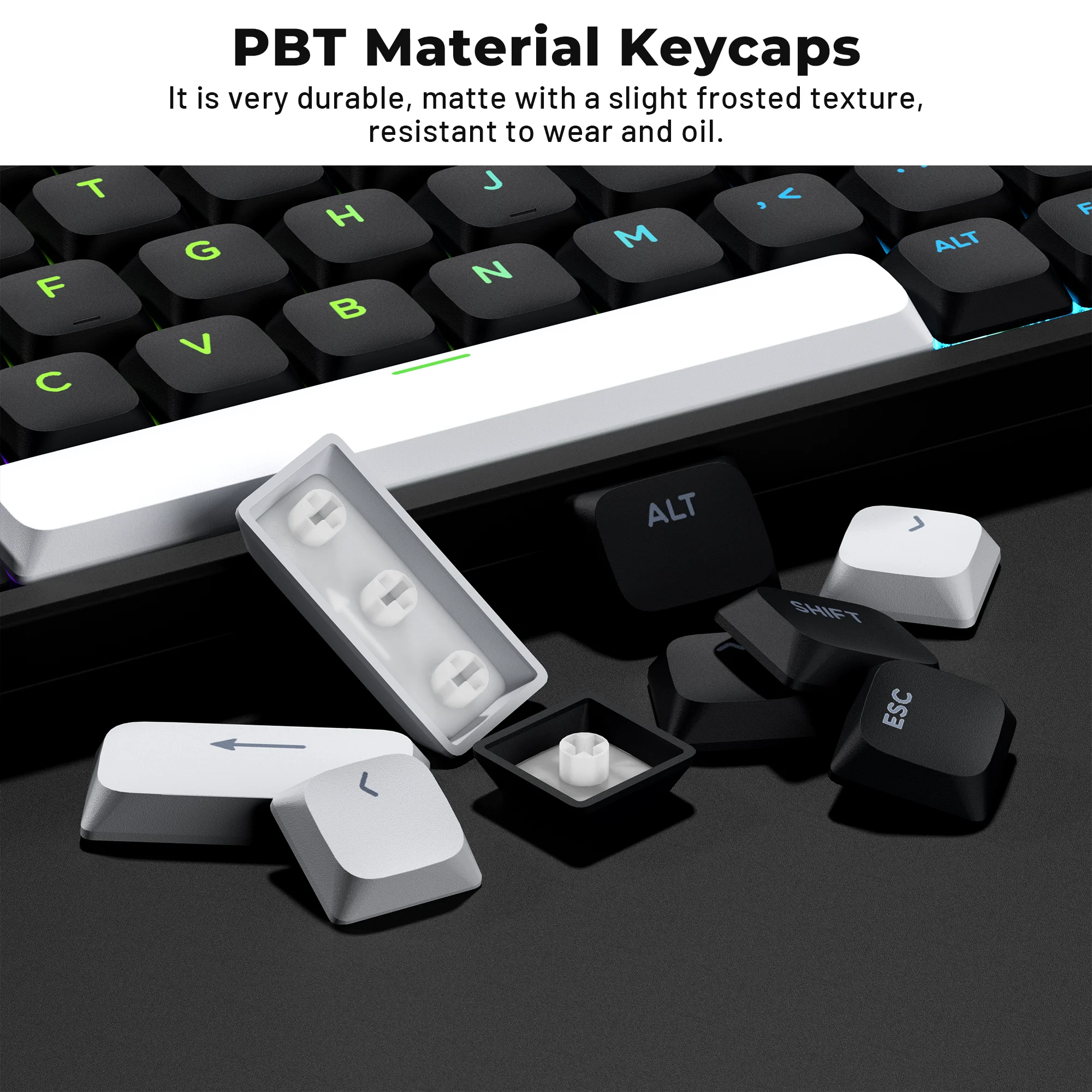 XVX 127Keys Low Profile Keycaps Double-Shot Shine Through Key Cap Set Game Mechanical Keyboard Skyline Key Caps