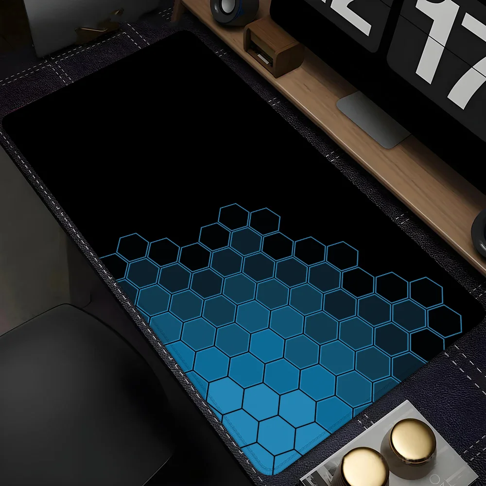 Geometric Office Accessories for Desk Mat Extended Pad Keyboard Gaming Pc Support Laptop Mouse Mats Cabinet Games Mousepad Anime