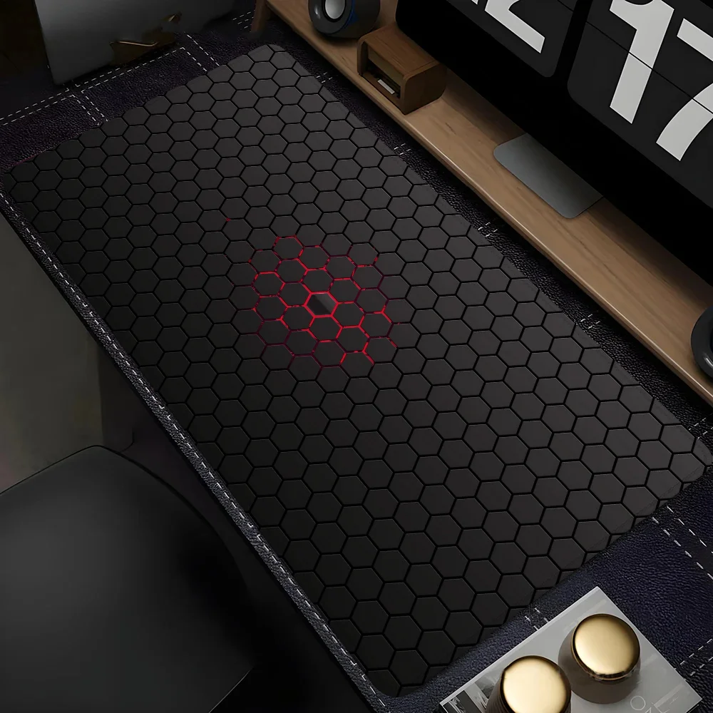 Geometric Office Accessories for Desk Mat Extended Pad Keyboard Gaming Pc Support Laptop Mouse Mats Cabinet Games Mousepad Anime