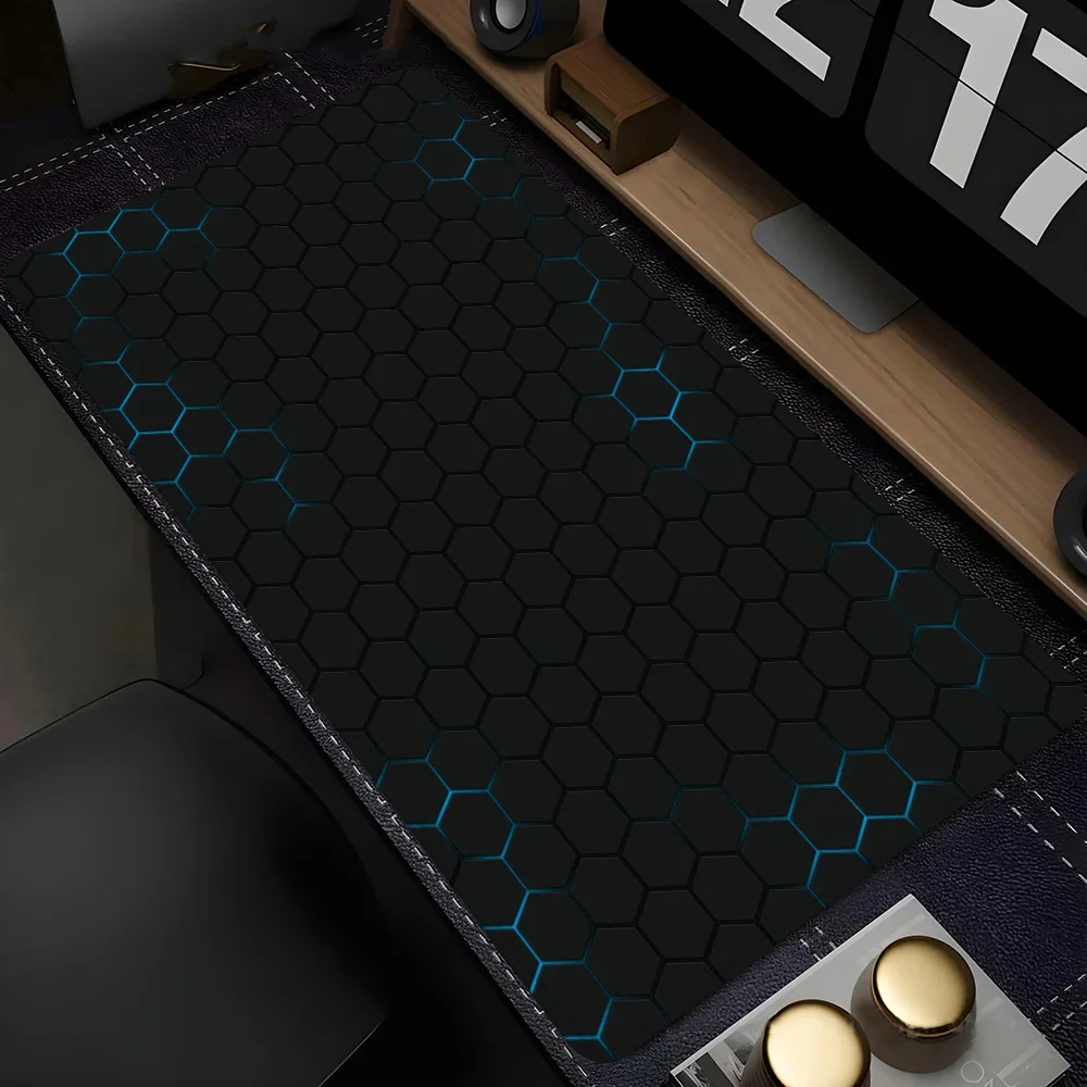 Geometric Office Accessories for Desk Mat Extended Pad Keyboard Gaming Pc Support Laptop Mouse Mats Cabinet Games Mousepad Anime