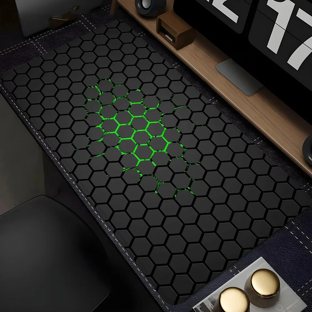 Geometric Office Accessories for Desk Mat Extended Pad Keyboard Gaming Pc Support Laptop Mouse Mats Cabinet Games Mousepad Anime