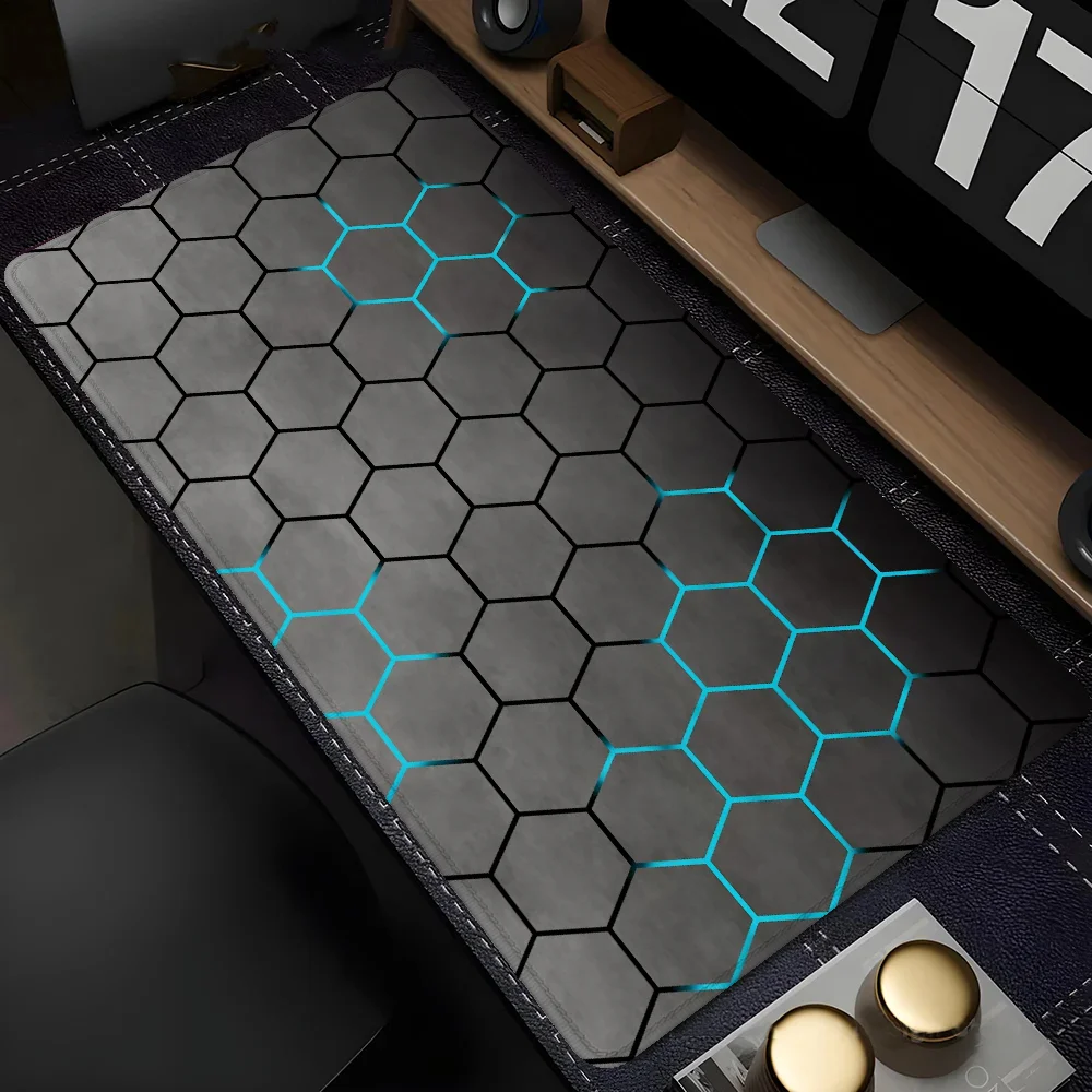 Geometric Office Accessories for Desk Mat Extended Pad Keyboard Gaming Pc Support Laptop Mouse Mats Cabinet Games Mousepad Anime