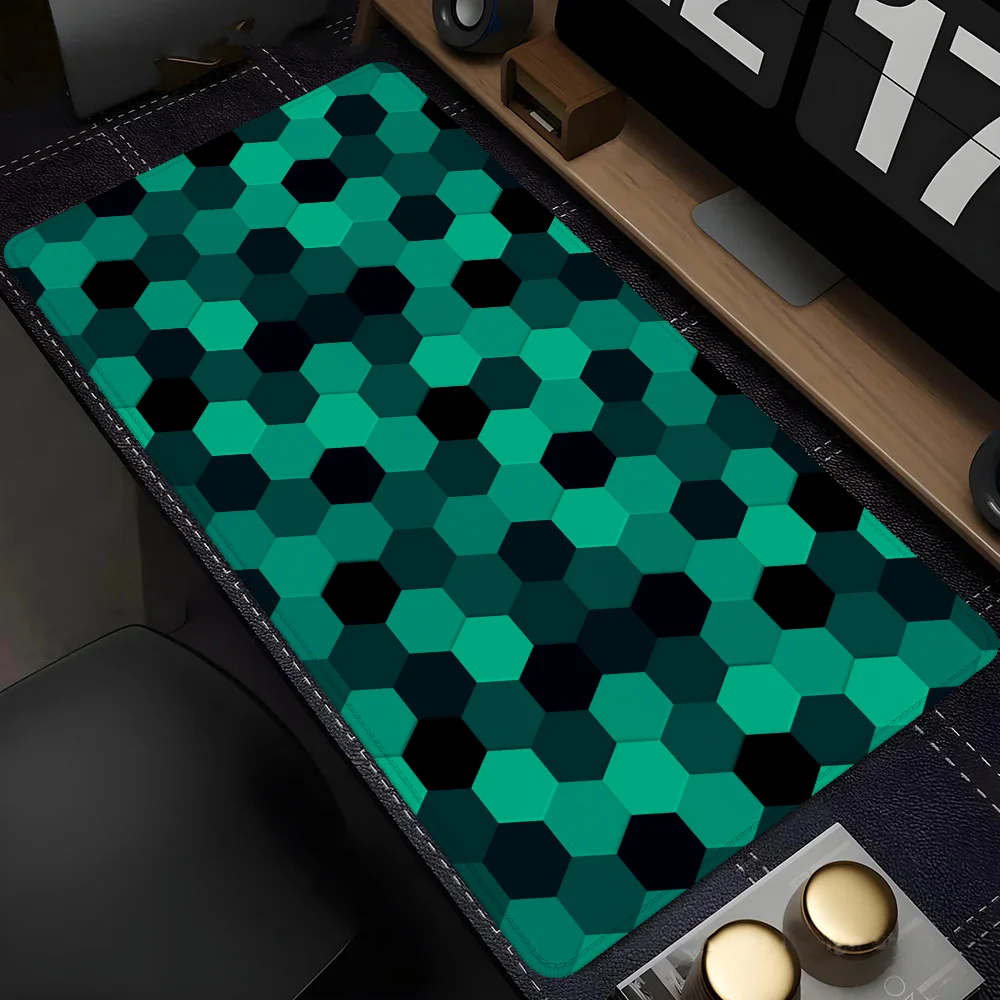 Geometric Office Accessories for Desk Mat Extended Pad Keyboard Gaming Pc Support Laptop Mouse Mats Cabinet Games Mousepad Anime