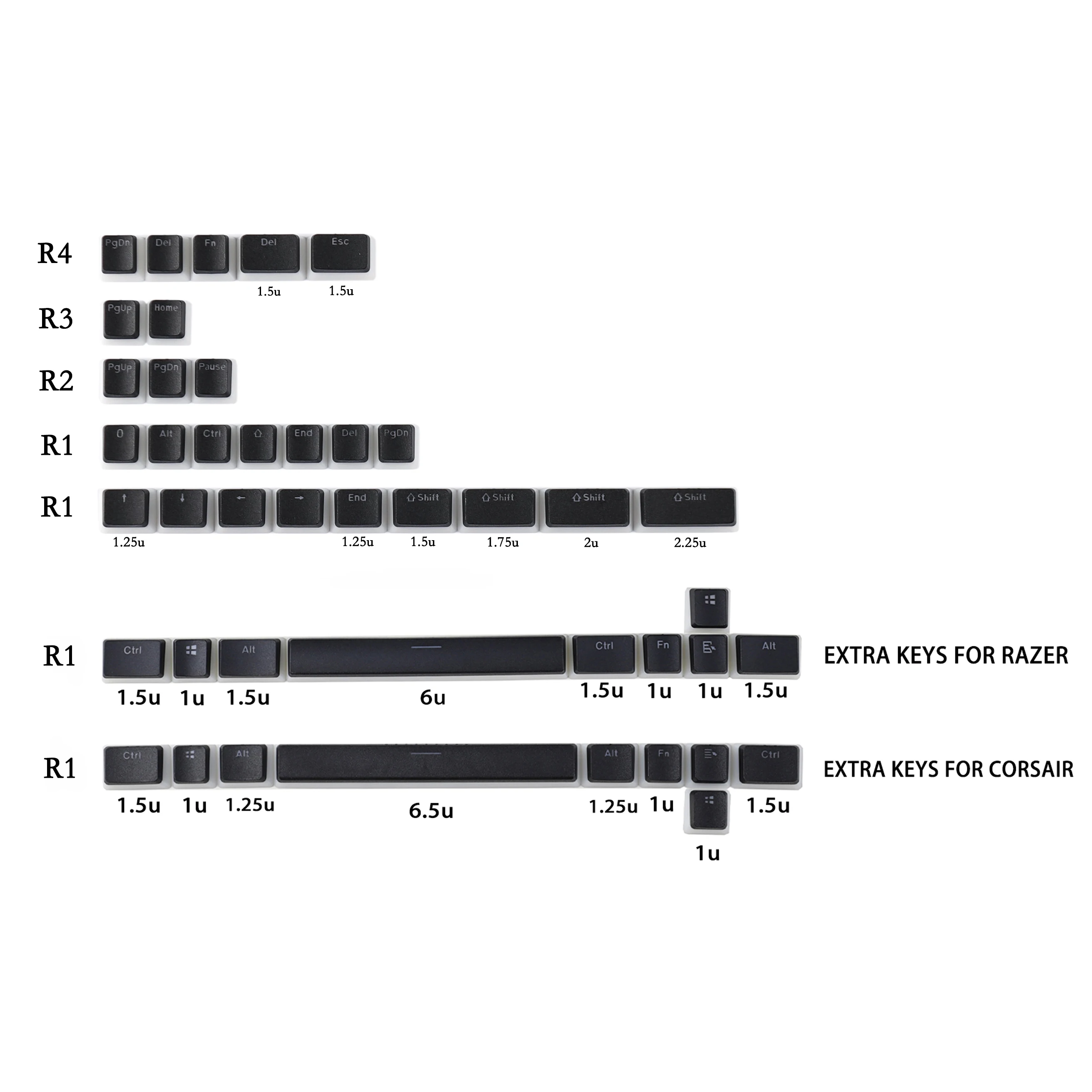 YMDK Pudding German ISO QWERTZ Double Shot PBT Shine Through OEM Profile Keycap Set Suitable For MX Switches Mechanical Keyboard