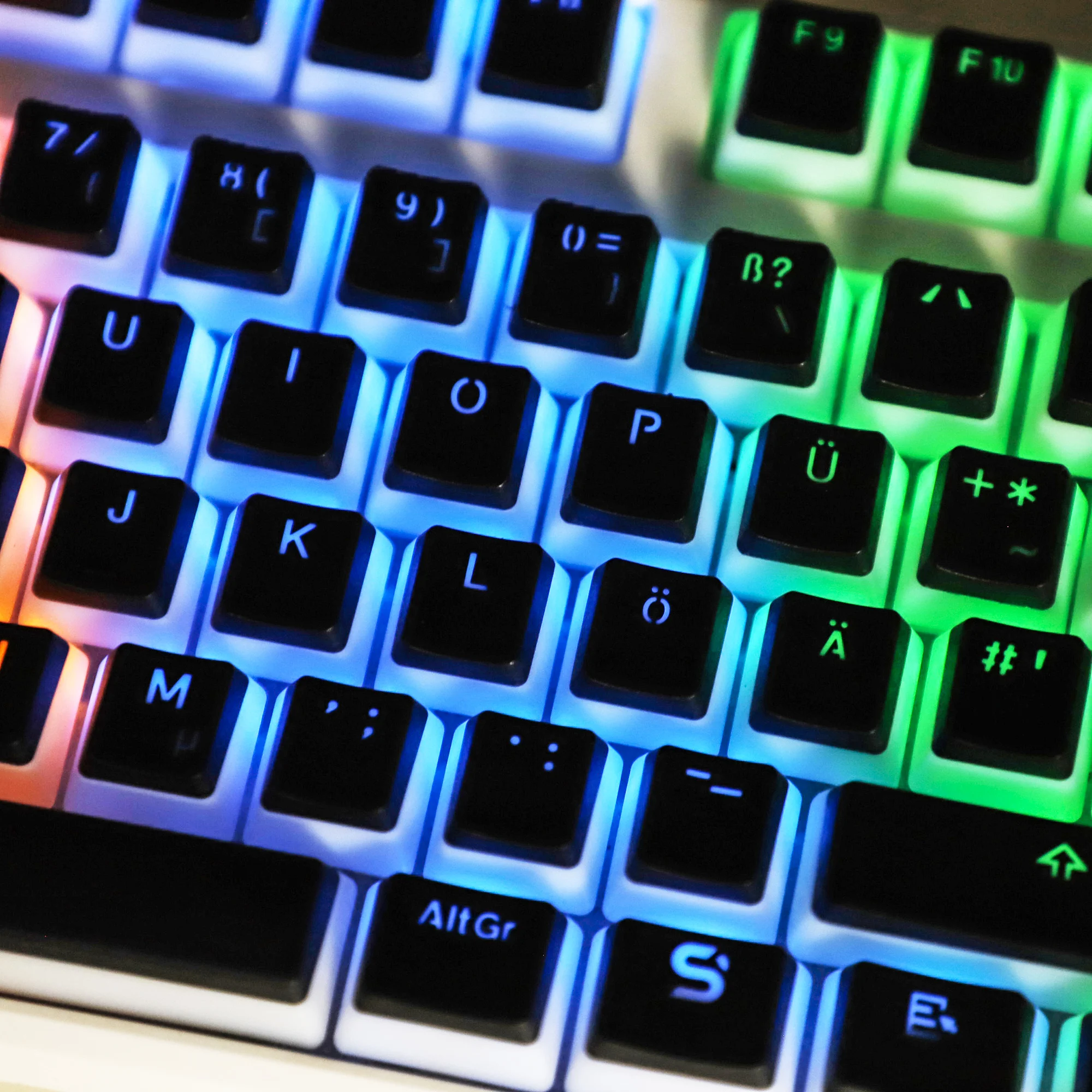 YMDK Pudding German ISO QWERTZ Double Shot PBT Shine Through OEM Profile Keycap Set Suitable For MX Switches Mechanical Keyboard