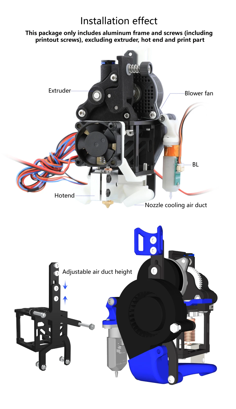 Mellow CNC Aluminium VzBoT 330/235 Printhead Bracket For Goliath Crazy Dragon Hotend VZ Extruder Sherpa Mini 3D Printer