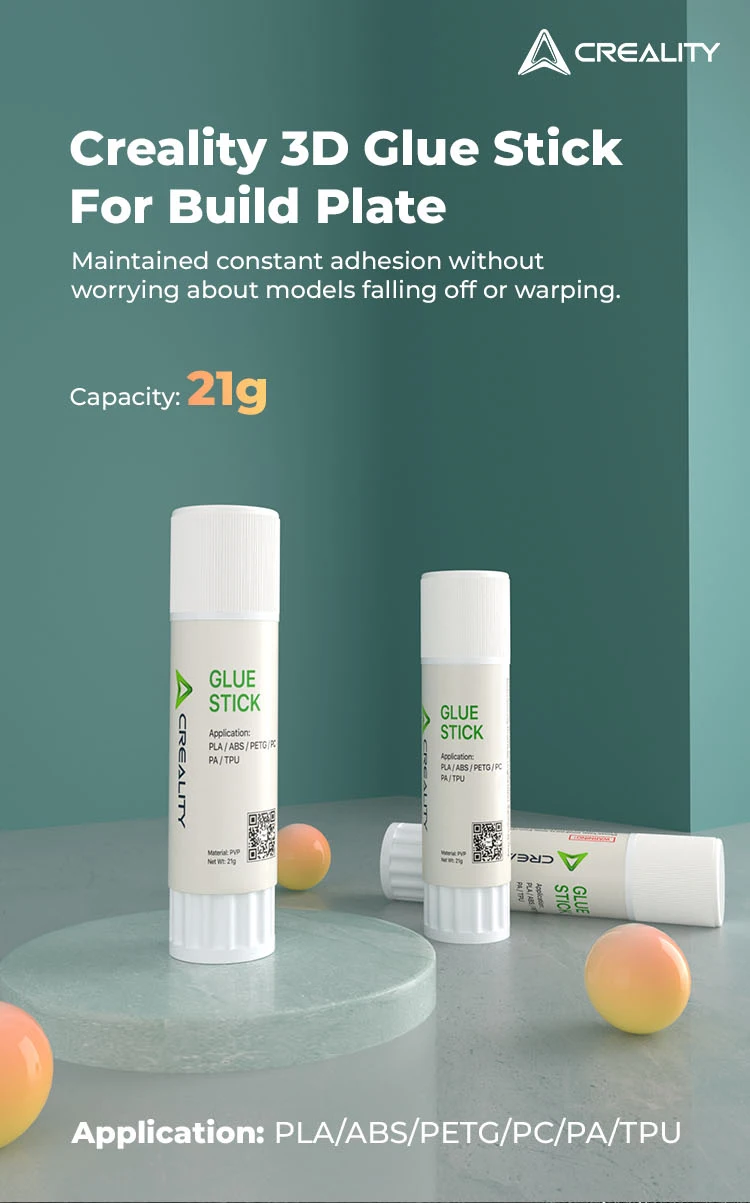 Creality Glue Stick for Build Plate 21g Maintained Constant Adhesion Application PLA/ABS/PETG/PC/PA/TPU