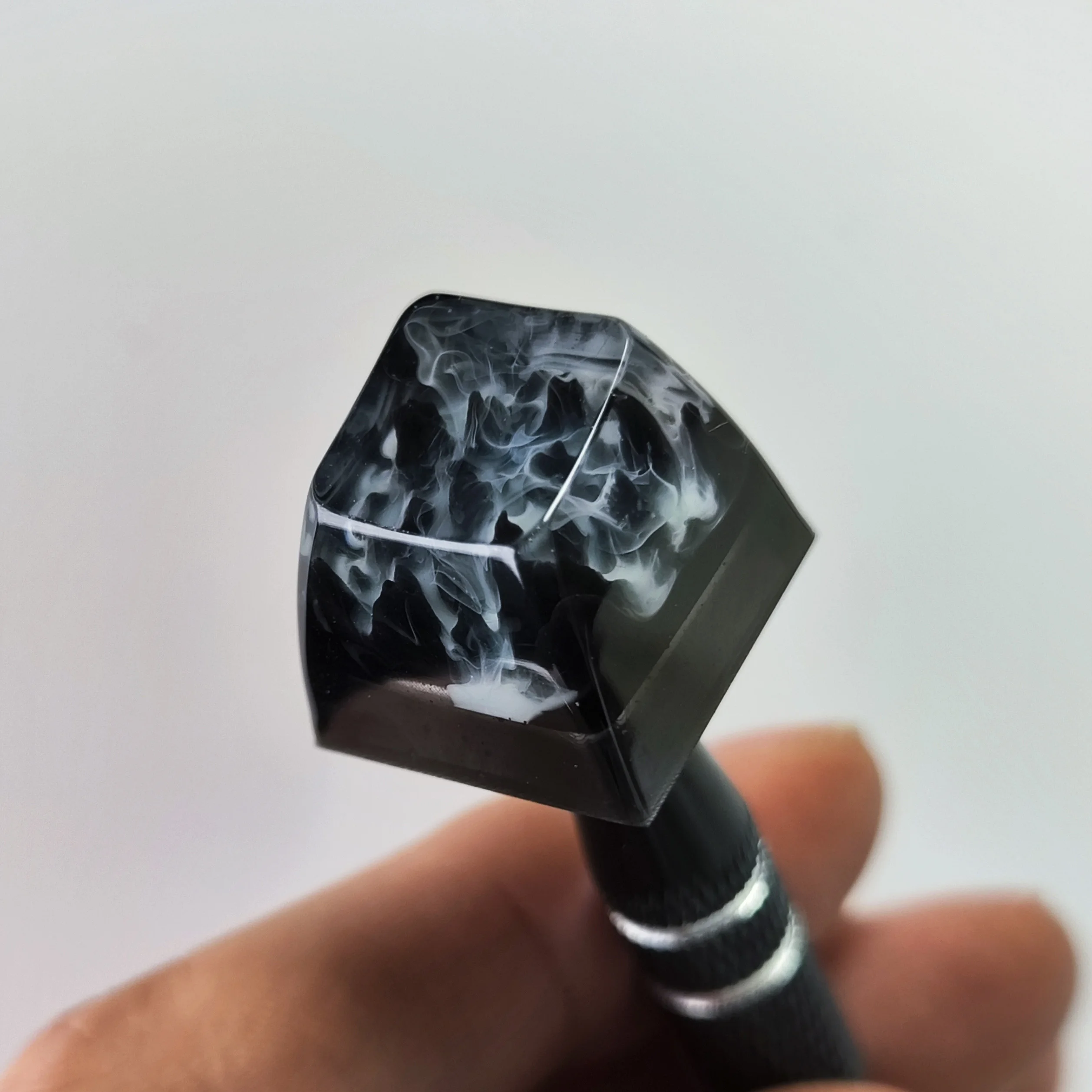 Mechanical Keyboard DIY Resin Drip Glue Snow Mountain Keycap Cross Shaft Custom ESC Gift List Fuji Mountain Transparent Keycap