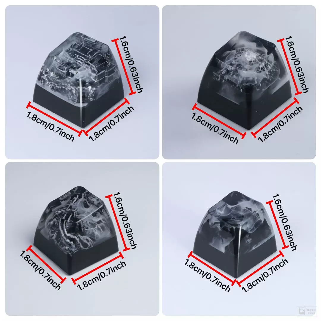 Mechanical Keyboard DIY Resin Drip Glue Snow Mountain Keycap Cross Shaft Custom ESC Gift List Fuji Mountain Transparent Keycap