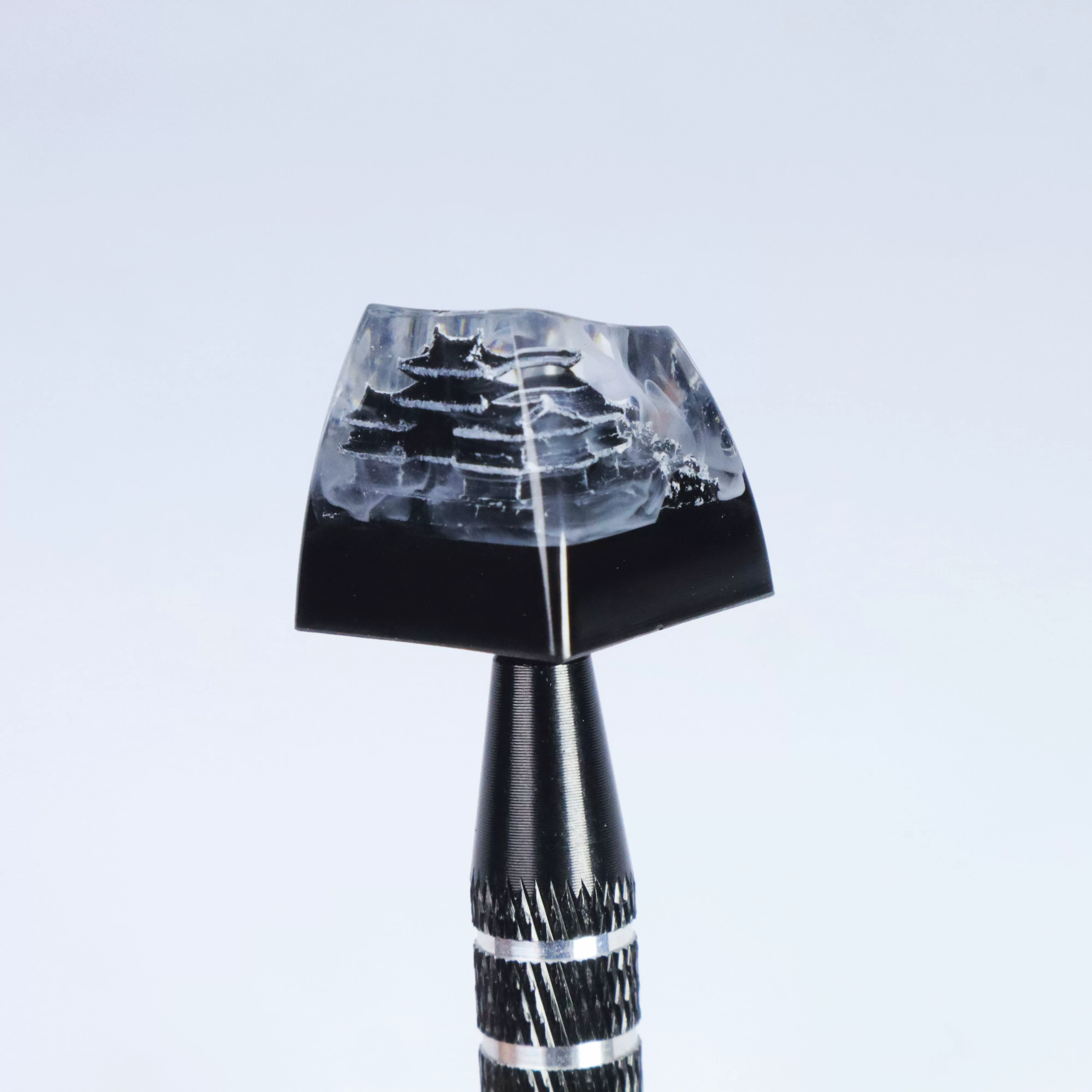 Mechanical Keyboard DIY Resin Drip Glue Snow Mountain Keycap Cross Shaft Custom ESC Gift List Fuji Mountain Transparent Keycap