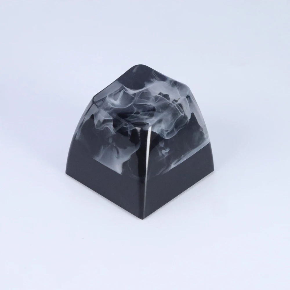 Mechanical Keyboard DIY Resin Drip Glue Snow Mountain Keycap Cross Shaft Custom ESC Gift List Fuji Mountain Transparent Keycap