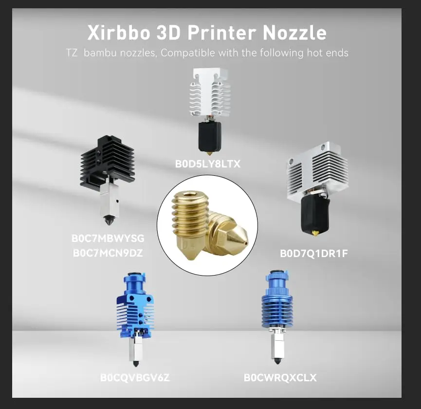 For Bambu Lab Nozzle Brass 3D Printer Parts 0.4/0.6/0.8/1.0mm High Flow X1C V2 P1P Hotend Nozzle M6 1.75 For Bambulab X1 P1S