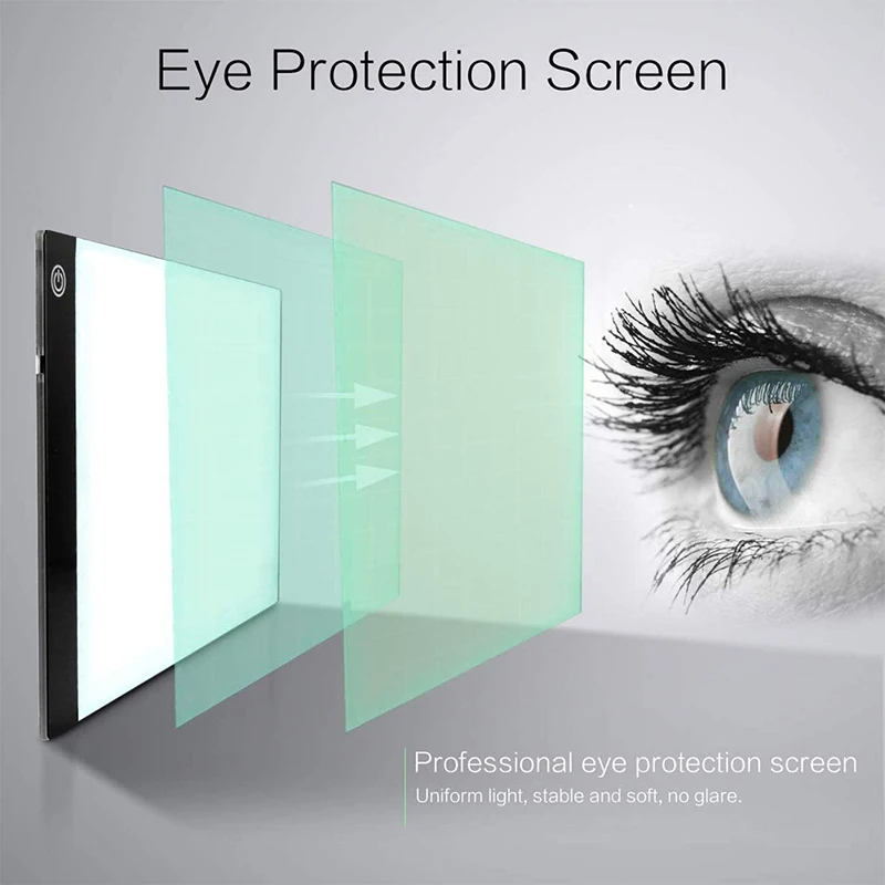 A4/A5 Three Level Dimmable Led Light Pad Drawing Board Pad Tracing Light Box Eye Protection Easier for Diamond Painting