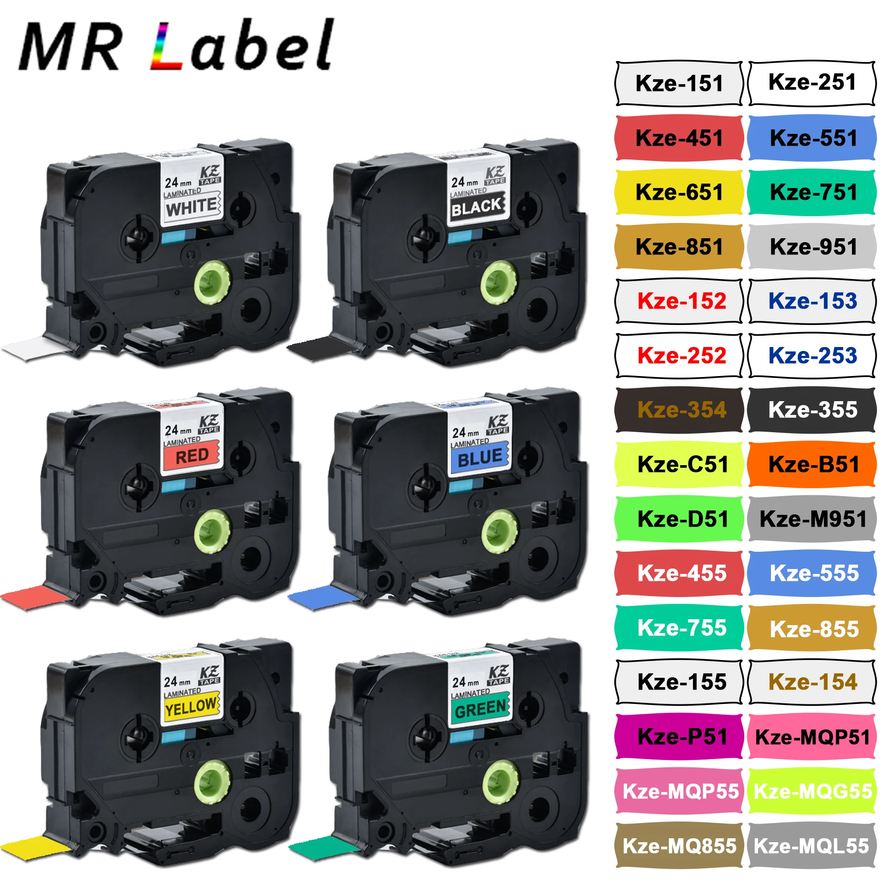 1PCS 36mm black on white tze261 compatible brother p touch printer laminated label tape tze-161 tze661 tz-M961 tze-461