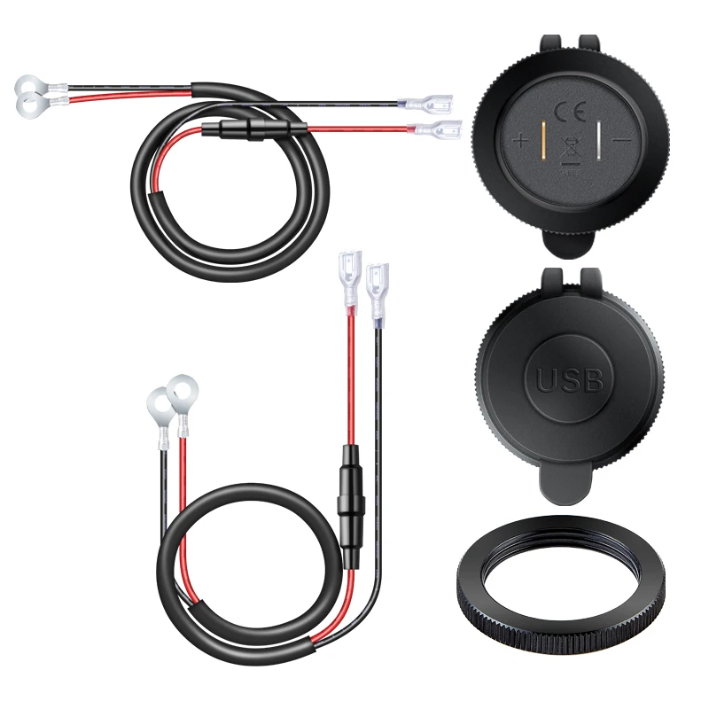 USB Socket in the Car Quick Charge PD 3.0 Car Charger 60W Outlet Socket for 12V 24V Motorcycle Boat Marine Truck ATV