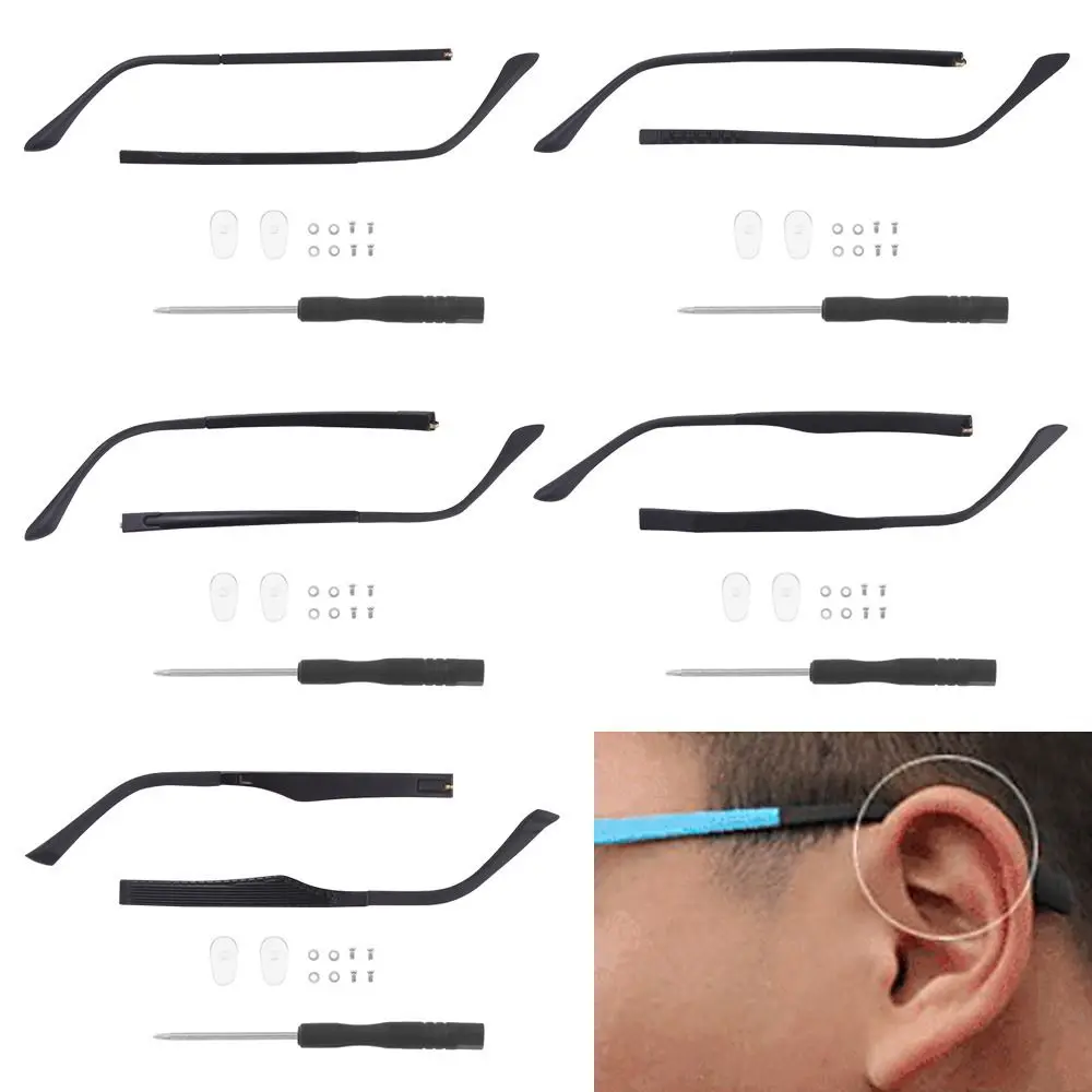 1 Pair Single Tooth Eyeglasses Temple Arm Single Tooth TR90 Eyeglasses Replacement Leg Repair Eyewear Tool Accessories