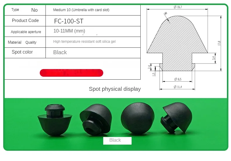 Silicone Plug Rubber Stopper Eyelet Damping High Elasticity Protective 3mm4mm5mm6mm8mm9mm10mm12mm14mm16mm Anti-collision Sealing