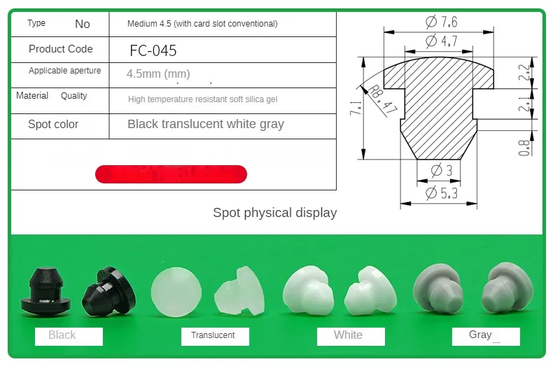 Silicone Plug Rubber Stopper Eyelet Damping High Elasticity Protective 3mm4mm5mm6mm8mm9mm10mm12mm14mm16mm Anti-collision Sealing