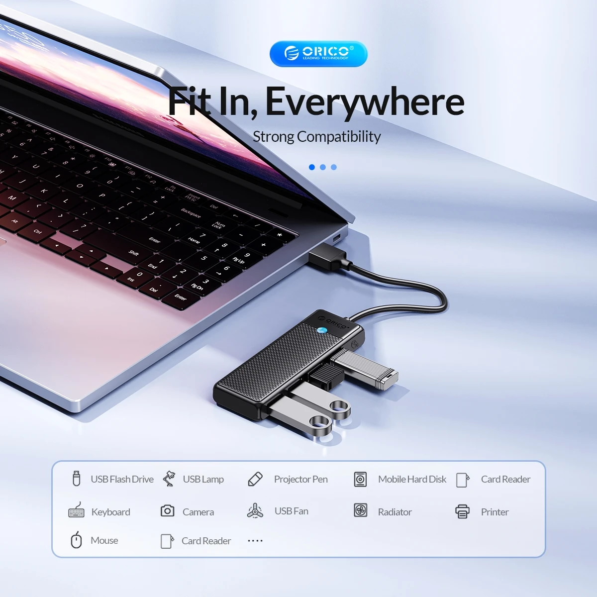 ORICO Type C HUB USB HUB 3.0 4-Port Splitter USB HUB Adapter Expansion Dock Ultra-Slim OTG Adapter For PC Computer Accessories