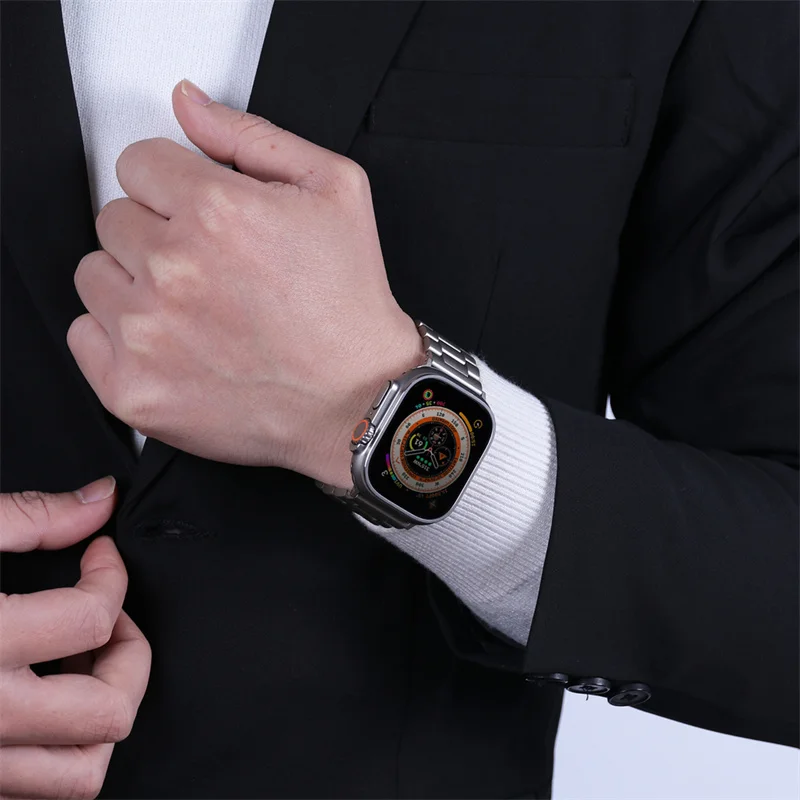 Stainless Steel Strap For Apple Watch Band 45mm Ultra 49mm 41mm 40mm 44mm 46mm Strap Metal Bracelet For Iwatch Series 11 10 42mm