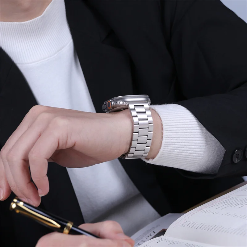 Stainless Steel Strap For Apple Watch Band 45mm Ultra 49mm 41mm 40mm 44mm 46mm Strap Metal Bracelet For Iwatch Series 11 10 42mm
