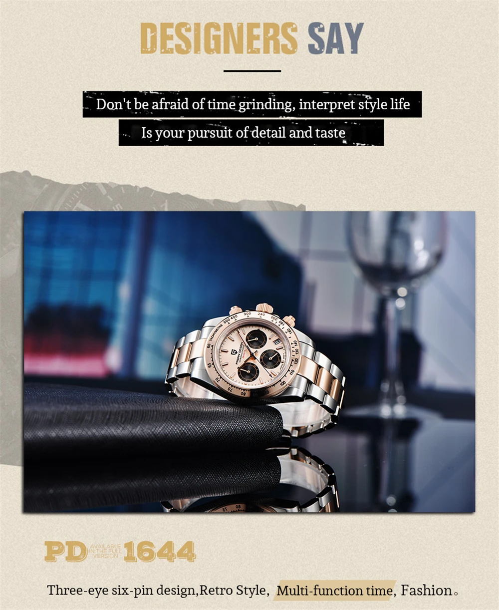 2026 New PAGANI Design Top Brand Men's Sports Quartz Watches Sapphire Stainless Steel Waterproof Chronograph Luxury Reloj Hombre